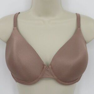 Warners Women 38D Bra 1301 Solid Cafe Brown Underwire Lined Adjustable Straps